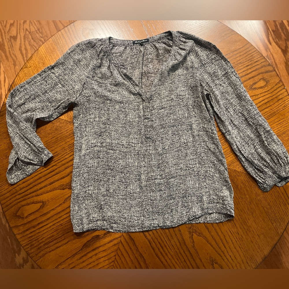 Madewell (Broadway & Broome) Women's Black and Ivory  Top